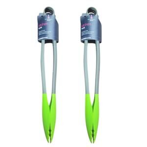 2PK Farberware Colourworks Nylon Tongs, Green, 12" Silicone Tips, Heat-Resistant